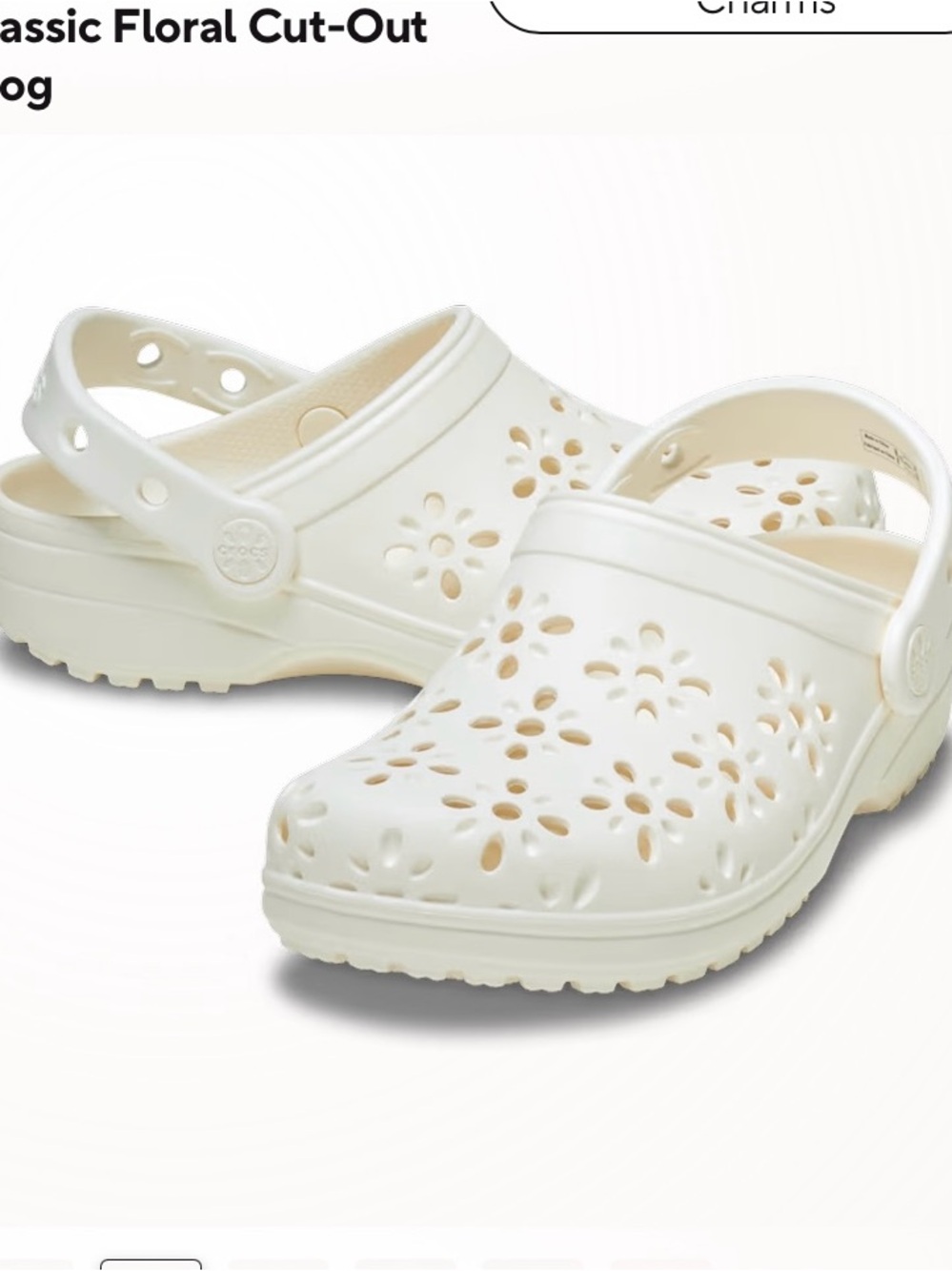 CROCS Floral Cut-Out Clog in Cream